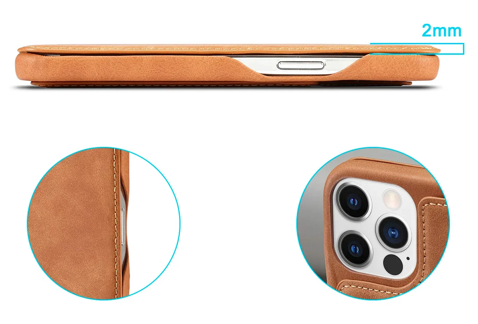 LuxeGuard Slim & Lightweight Flip Wallet Case for iPhone with Kickstand - Image 17