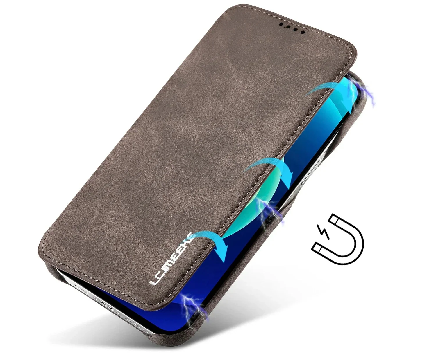 LuxeGuard Slim & Lightweight Flip Wallet Case for iPhone with Kickstand - Image 19
