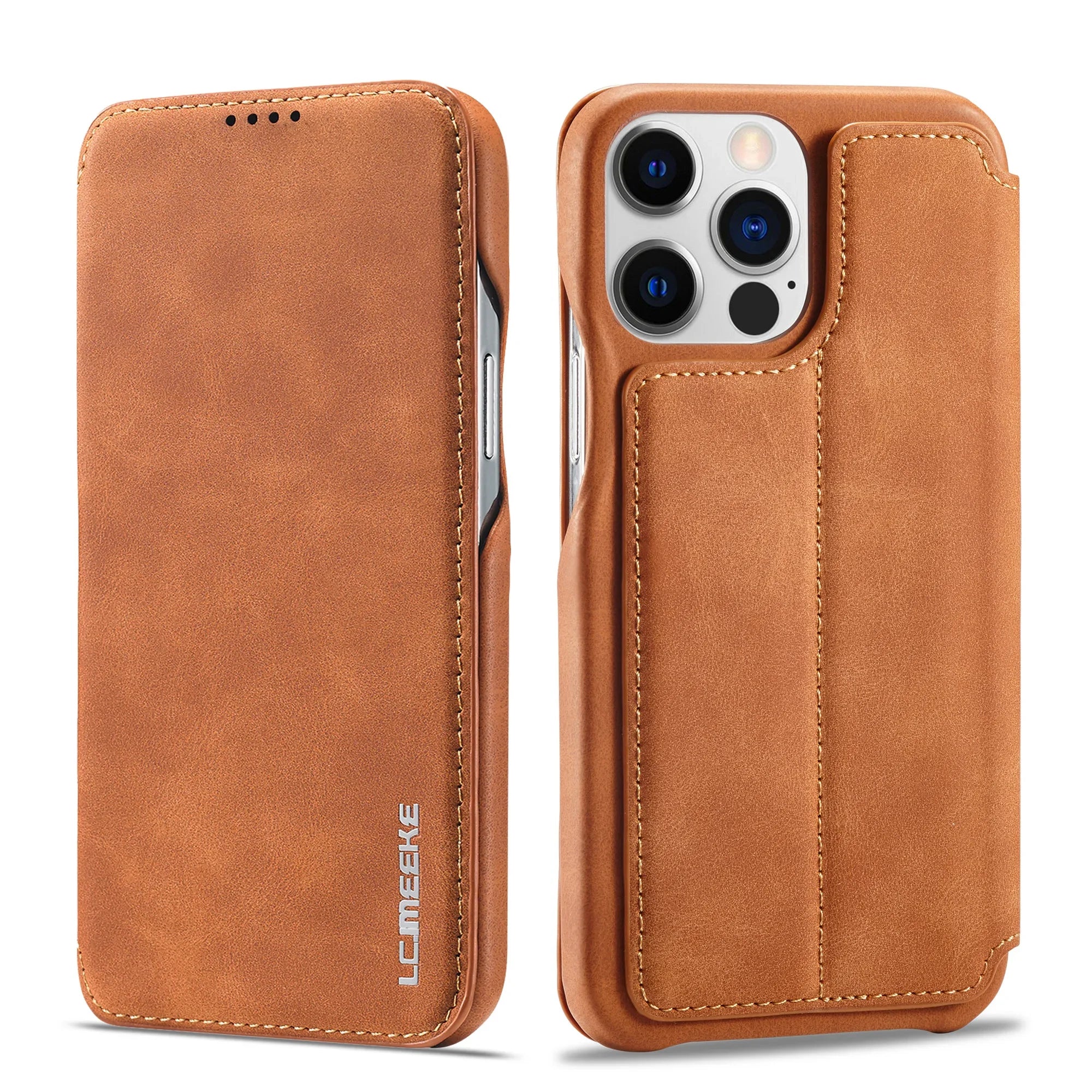 LuxeGuard Slim & Lightweight Flip Wallet Case for iPhone with Kickstand - Image 2