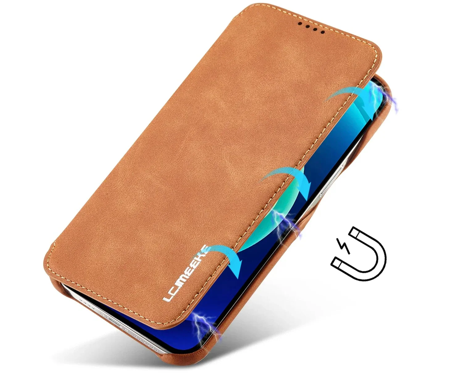 LuxeGuard Slim & Lightweight Flip Wallet Case for iPhone with Kickstand - Image 3