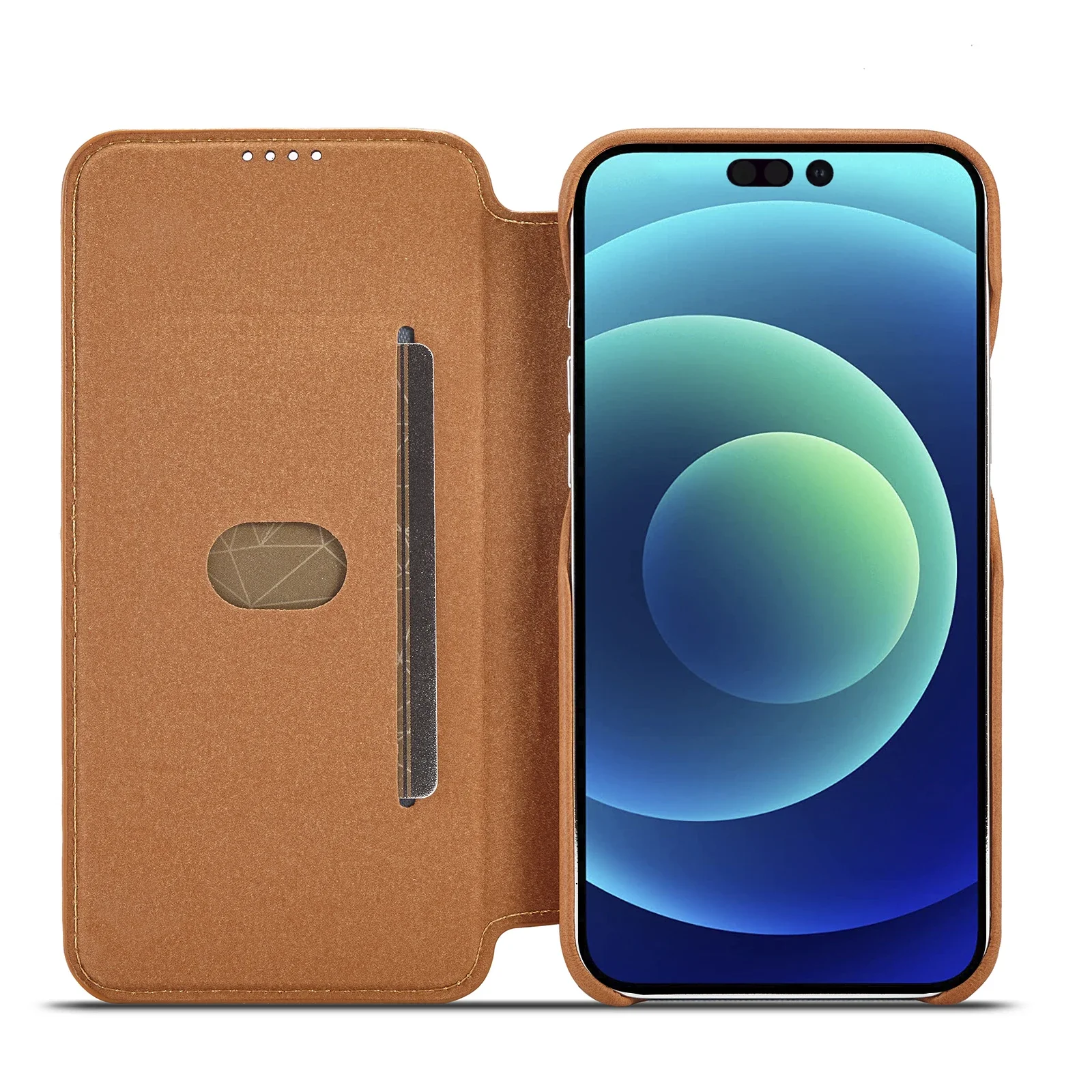 LuxeGuard Slim & Lightweight Flip Wallet Case for iPhone with Kickstand - Image 5