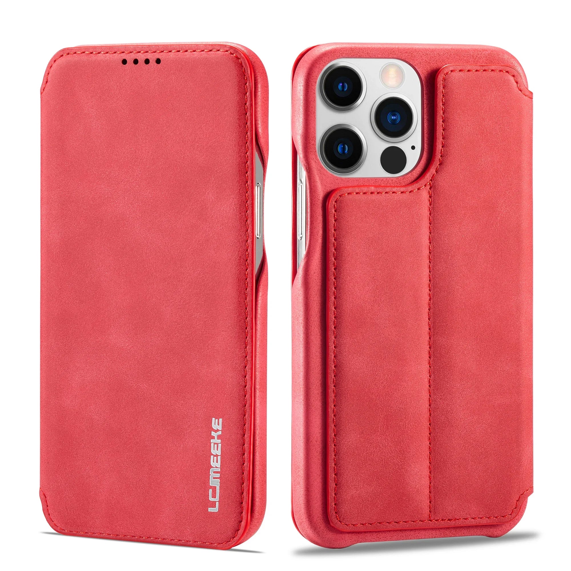 LuxeGuard Slim & Lightweight Flip Wallet Case for iPhone with Kickstand - Image 9