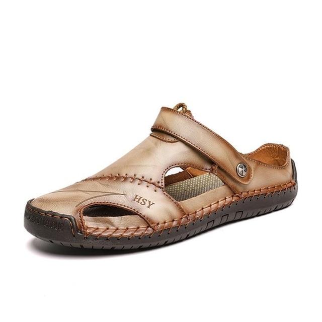 Genuine Leather Roman Summer Sandals For Men - Image 4