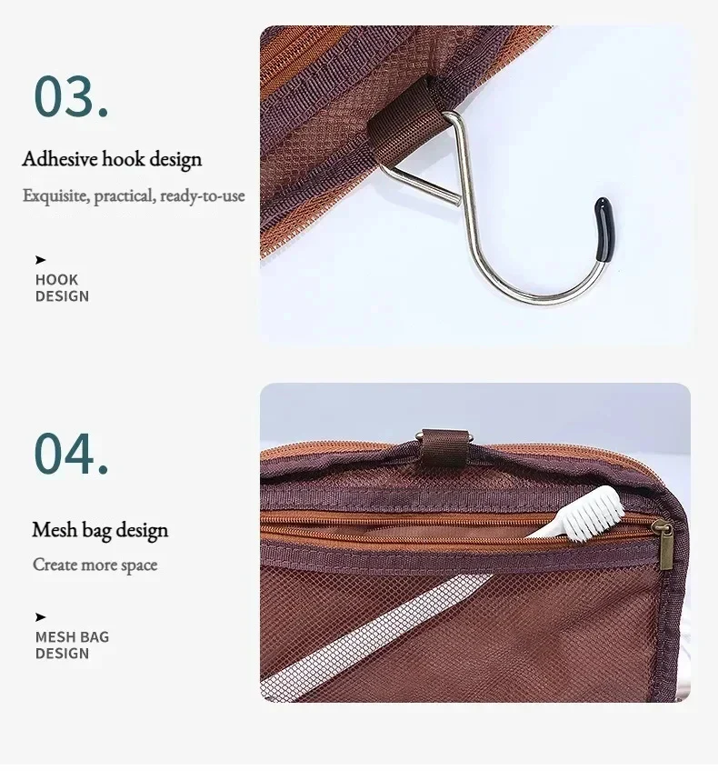 Premium Faux Leather Large Capacity Water-Resistant Travel Toiletry Bag - Image 15