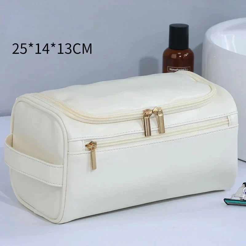 Premium Faux Leather Large Capacity Water-Resistant Travel Toiletry Bag - Image 21
