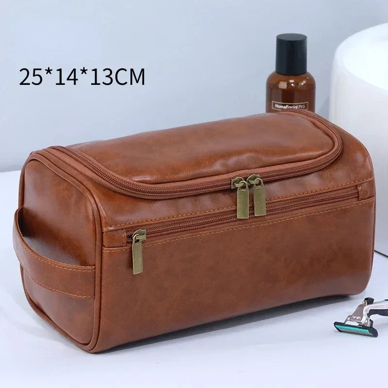 Premium Faux Leather Large Capacity Water-Resistant Travel Toiletry Bag - Image 22