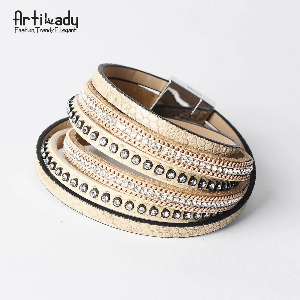 Multi-Layer Leather wrap bracelet - Image 4