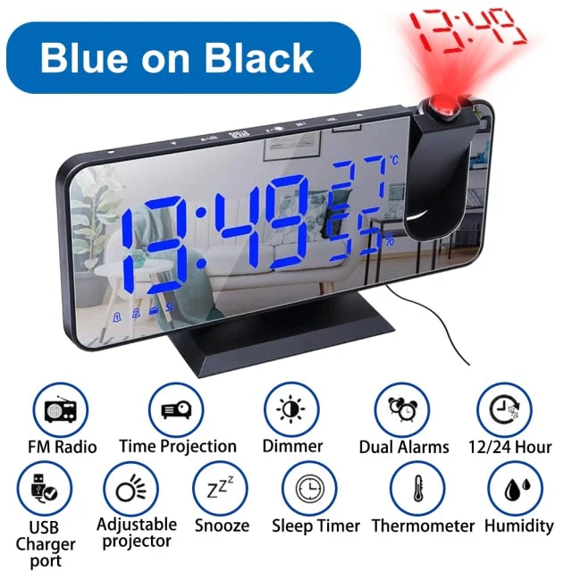 Multifunctional Projection Radio Alarm Clock - Image 7