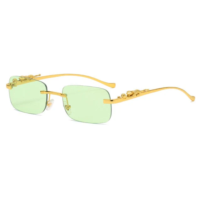 Unisex Leopard Luxury Rimless Sunglasses - Image 11