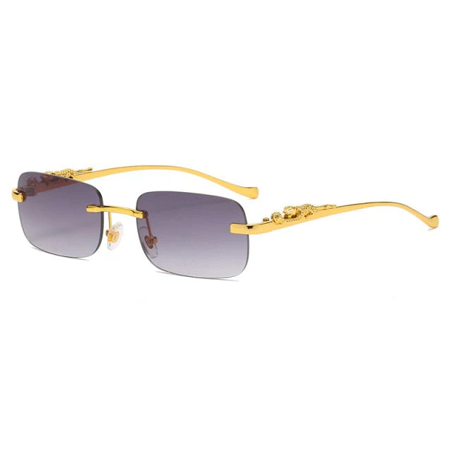 Unisex Leopard Luxury Rimless Sunglasses - Image 18