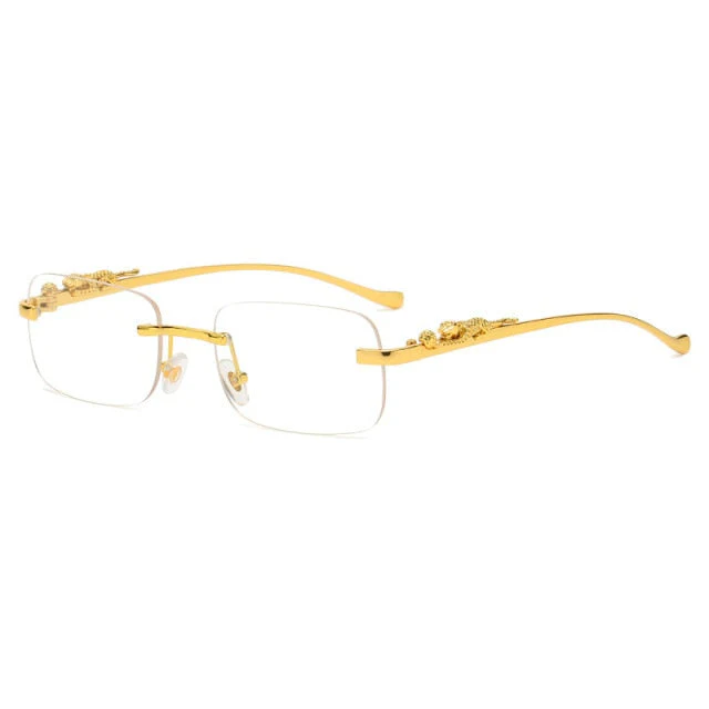 Unisex Leopard Luxury Rimless Sunglasses - Image 4