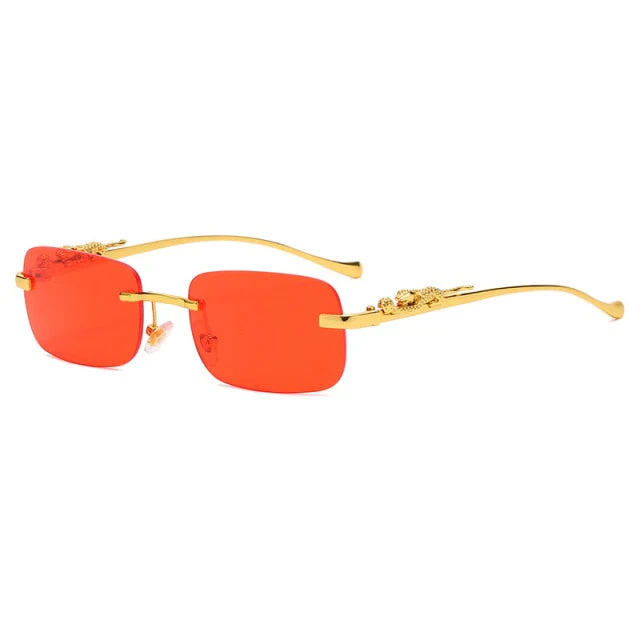 Unisex Leopard Luxury Rimless Sunglasses - Image 7