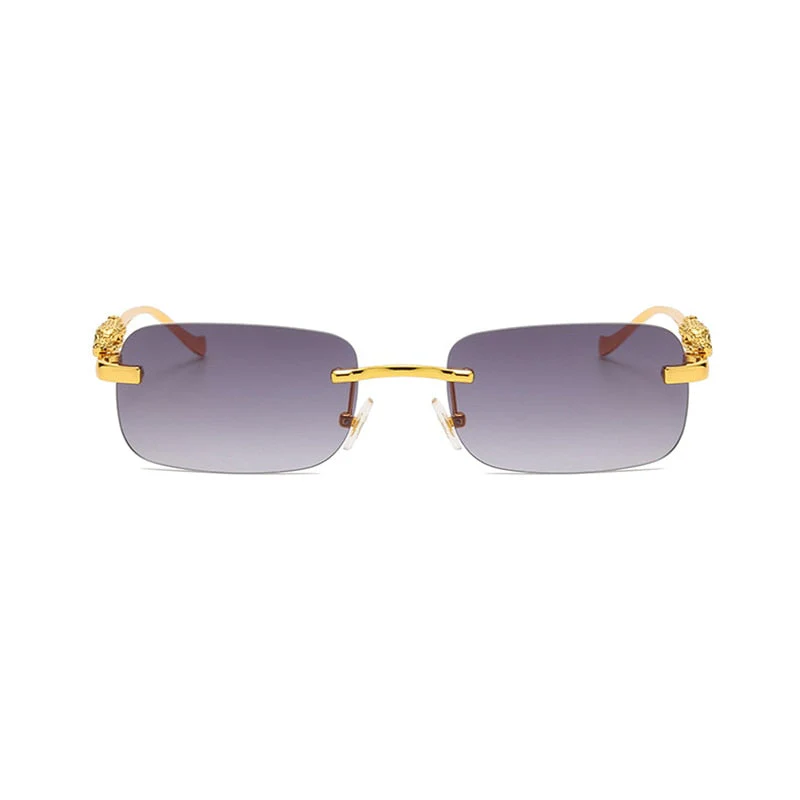 Unisex Leopard Luxury Rimless Sunglasses - Image 9