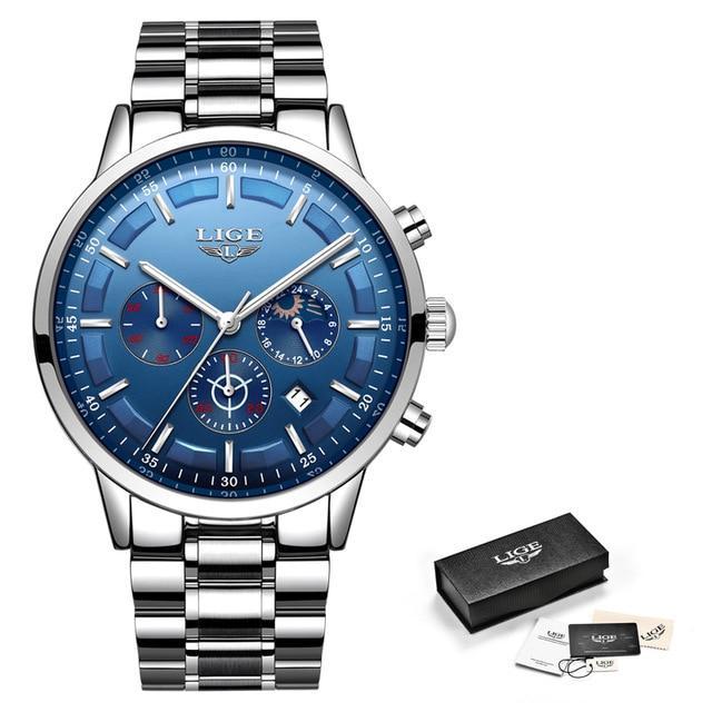 LIGE™ Black Obsidian Watch for Men - Image 7