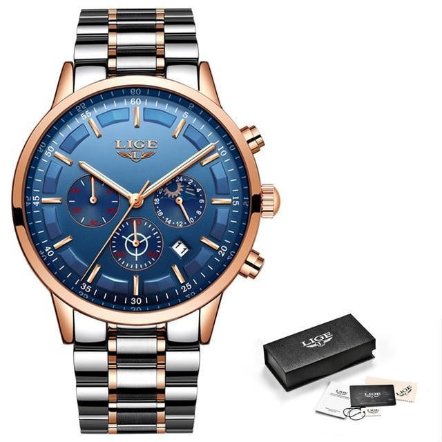 LIGE™ Black Obsidian Watch for Men - Image 8