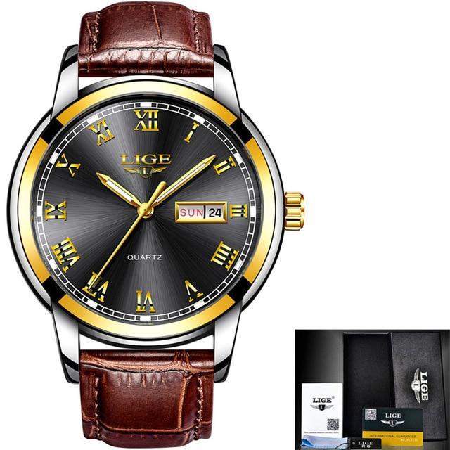 LIGE™ Elegant Leather Band Watch for Men - Image 3
