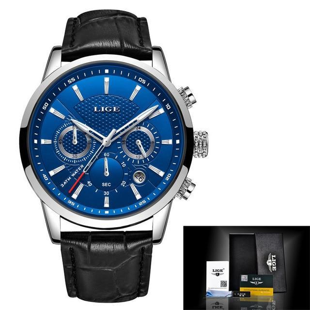 LIGE™ Elegant Leather Band Watch for Men - Image 8