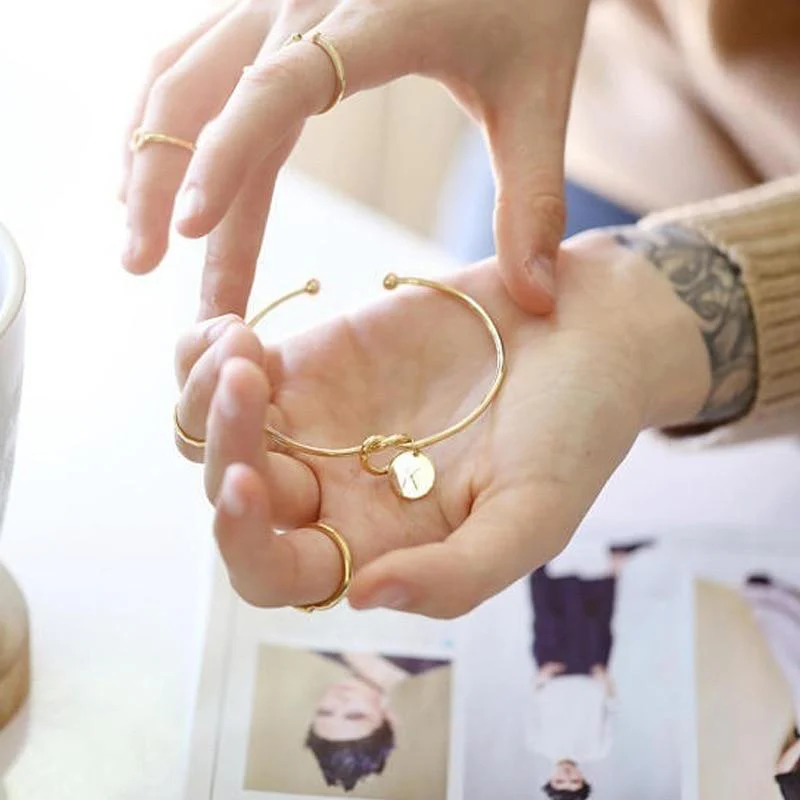 Love-Knot and Letter-Charm Unisex Bracelet - Image 3