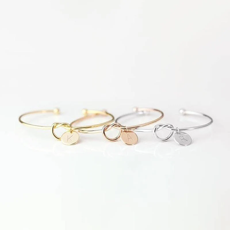 Love-Knot and Letter-Charm Unisex Bracelet - Image 4
