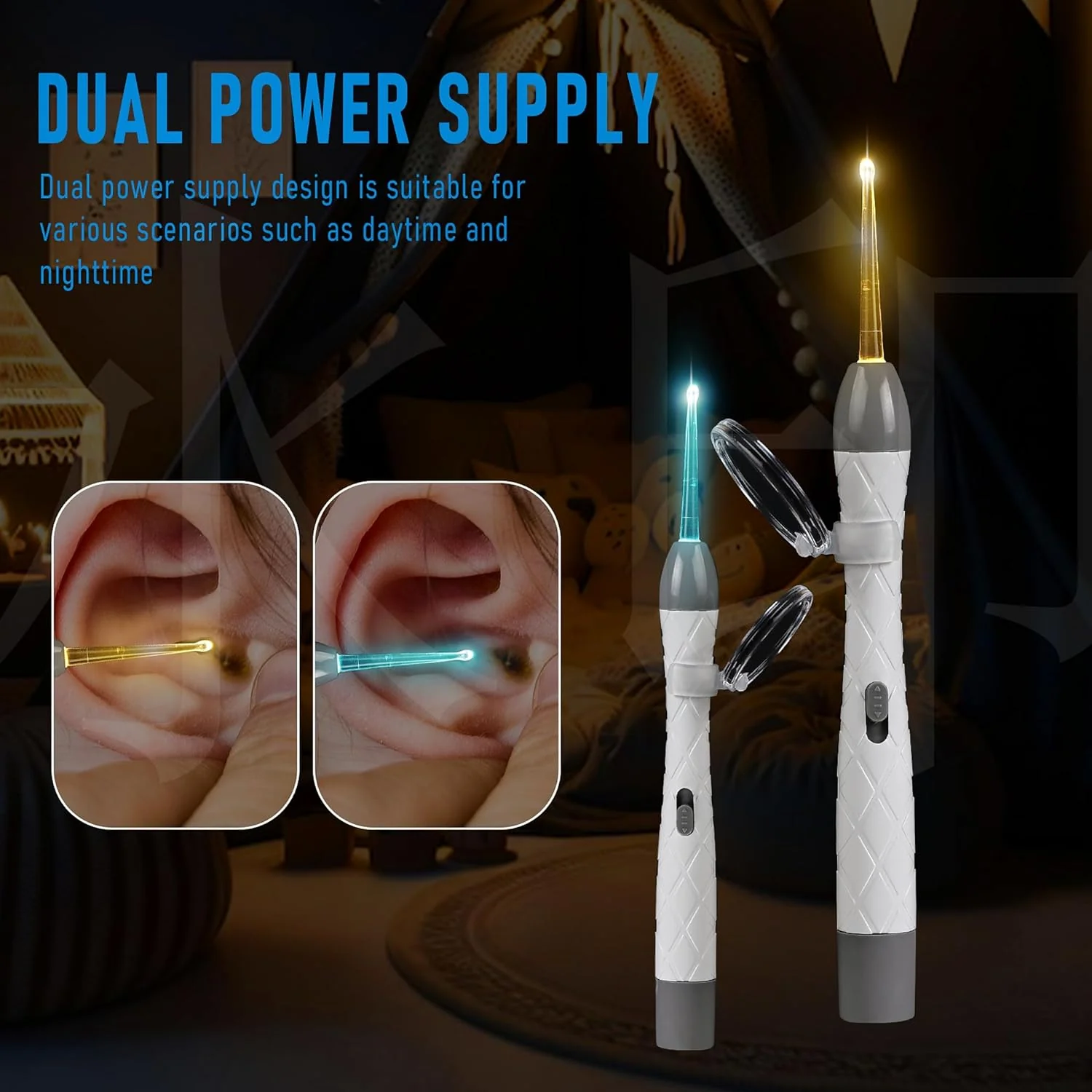 Extra-Safe Family Ear Cleaning Kit with LED Light, Magnifier, Tweezers & Multiple Spoon Heads - Image 17