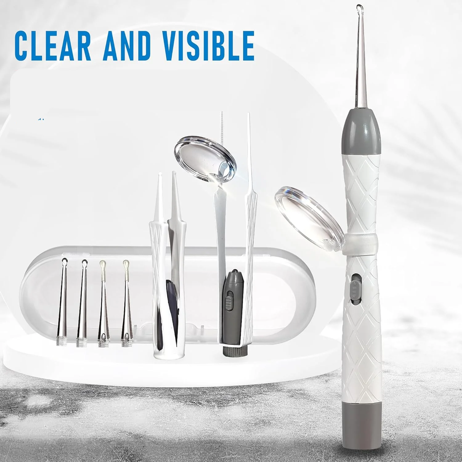 Extra-Safe Family Ear Cleaning Kit with LED Light, Magnifier, Tweezers & Multiple Spoon Heads - Image 21
