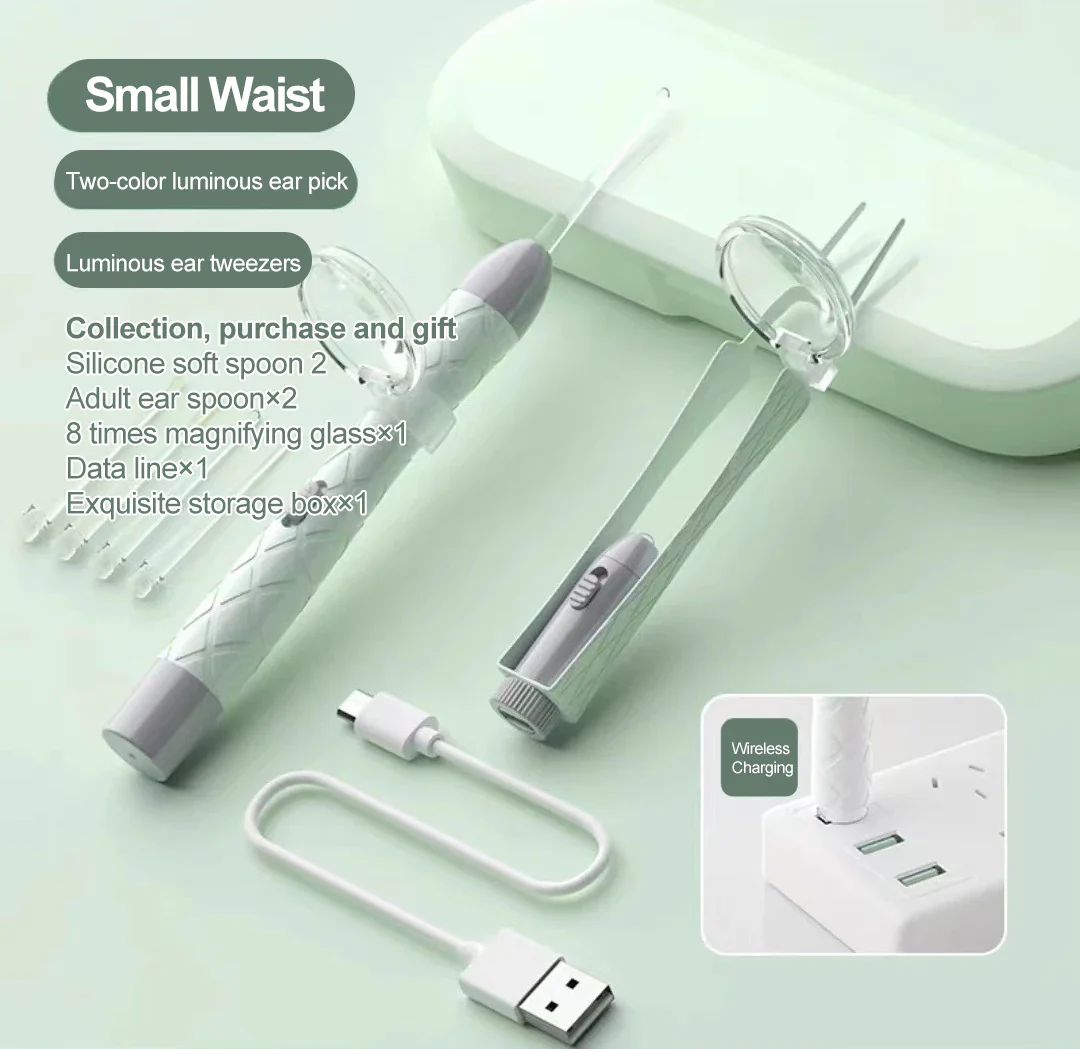 Extra-Safe Family Ear Cleaning Kit with LED Light, Magnifier, Tweezers & Multiple Spoon Heads - Image 7