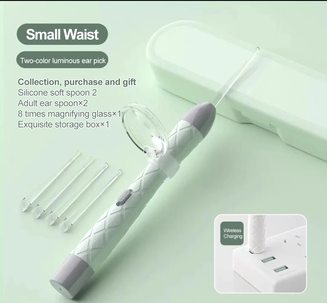 Extra-Safe Family Ear Cleaning Kit with LED Light, Magnifier, Tweezers & Multiple Spoon Heads - Image 8