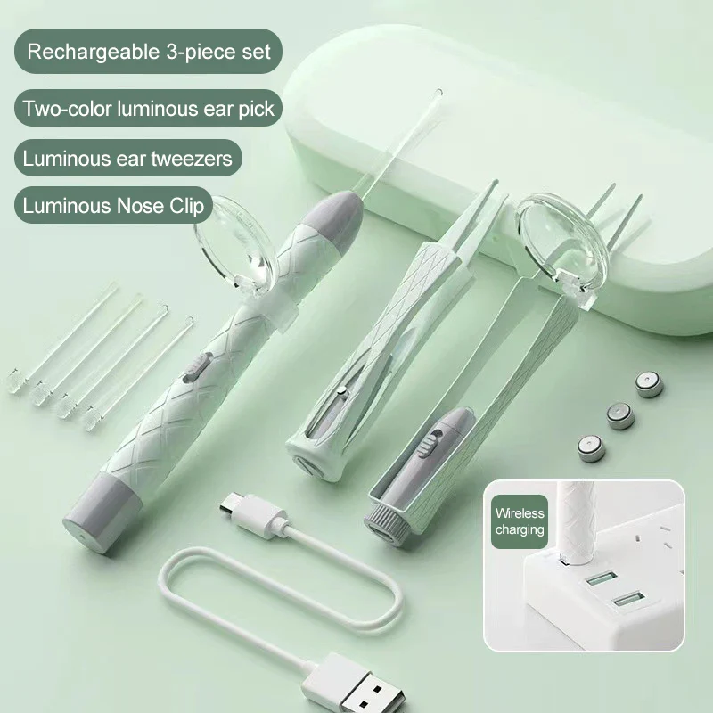 Extra-Safe Family Ear Cleaning Kit with LED Light, Magnifier, Tweezers & Multiple Spoon Heads - Image 9