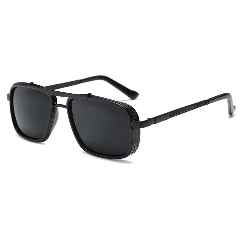 Retro Metal Frame Rectangle Lightweight Glare-Reducing Driving Sunglasses - Image 18