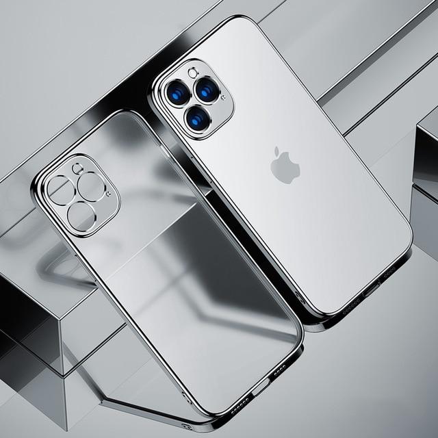 Luxury Square Frame Plating Clear iPhone Case - Image 10