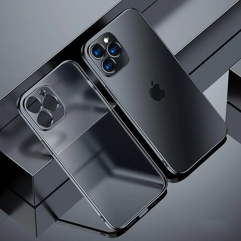 Luxury Square Frame Plating Clear iPhone Case - Image 13