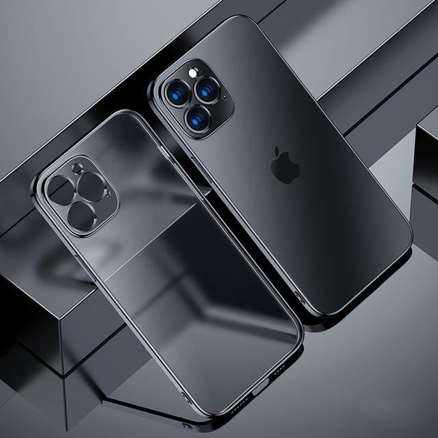 Luxury Square Frame Plating Clear iPhone Case - Image 3