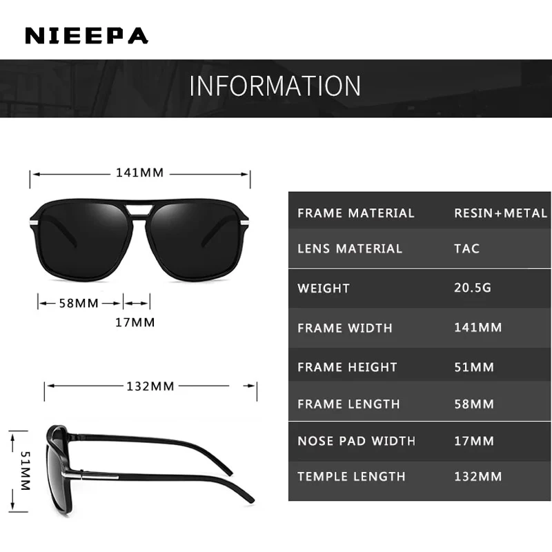 Vintage Squared Polarized Sunglasses - Image 9