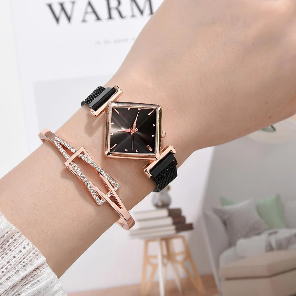 Luxury Women's Square Diamond Watch - Image 16