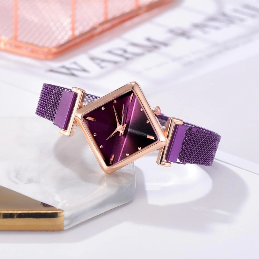 Luxury Women's Square Diamond Watch - Image 8