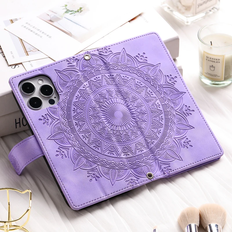 Full Screen Protection Deluxe Zipper Wallet Case with Foldable Kickstand for iPhone - Image 15