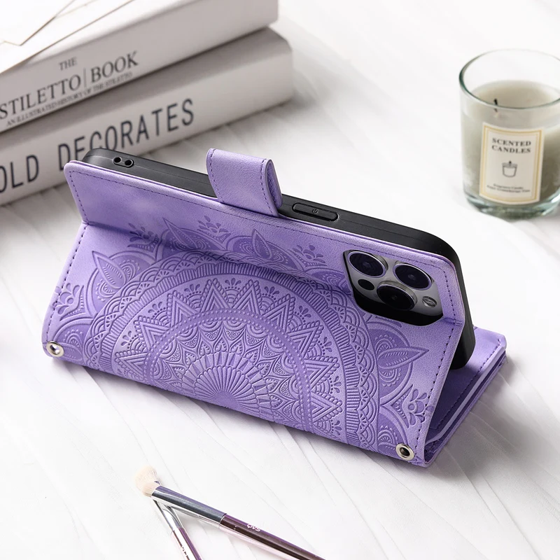 Full Screen Protection Deluxe Zipper Wallet Case with Foldable Kickstand for iPhone - Image 16