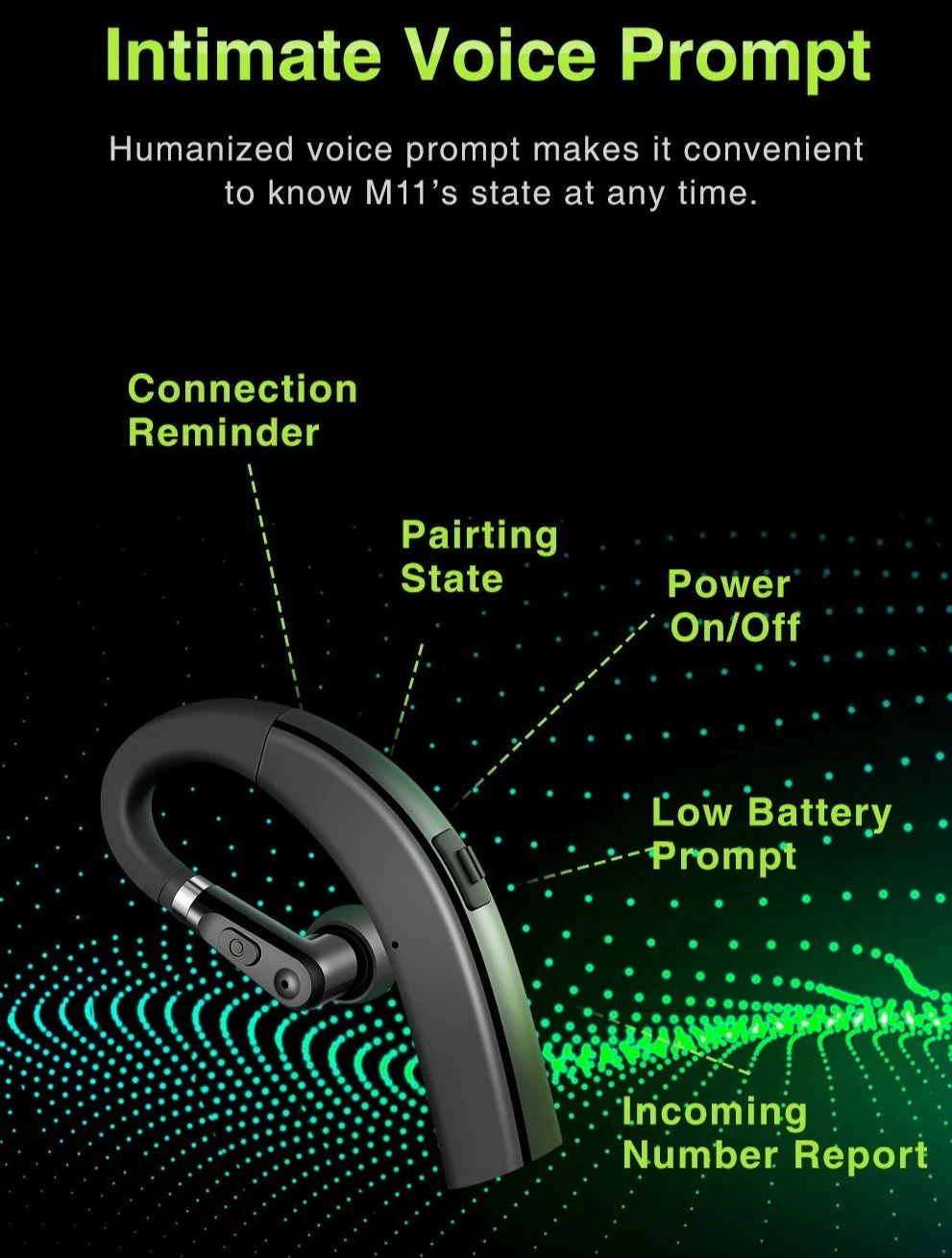 M11™ Bluetooth 5.0 HD Smart Ear Hook Headset - Image 17