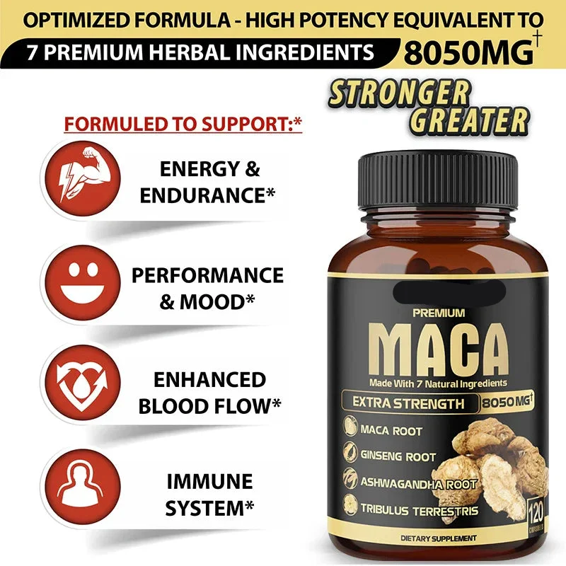 Extra Strength 7-in-1 Herbal Extracts Maca Root Blend for Male Vitality & Overall Wellness - Image 13