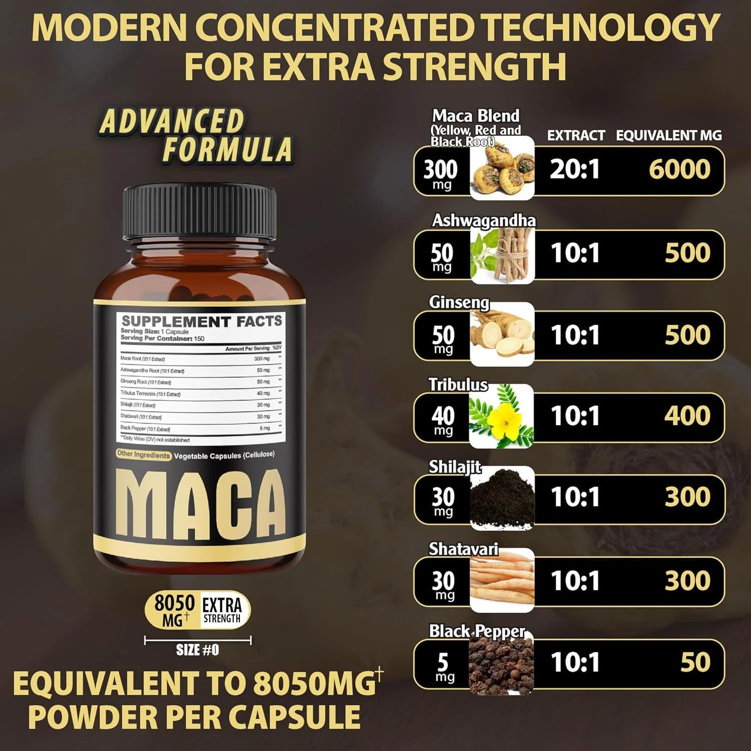Extra Strength 7-in-1 Herbal Extracts Maca Root Blend for Male Vitality & Overall Wellness - Image 4