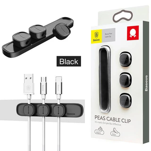 Baseus Magnetic Peel and Stick Cable Clip Organizer - Image 5