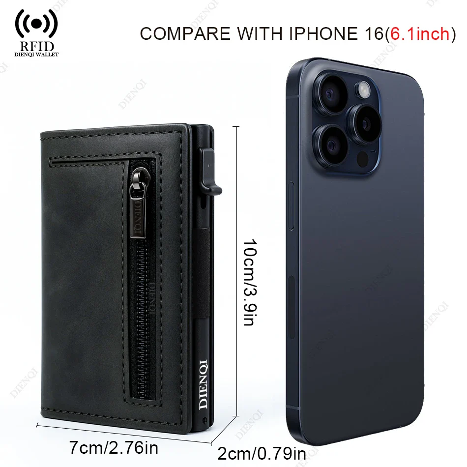 Effortless Access RFID Blocking Zippered Coins Pocket & Magnetic Closure Wallet - Image 5