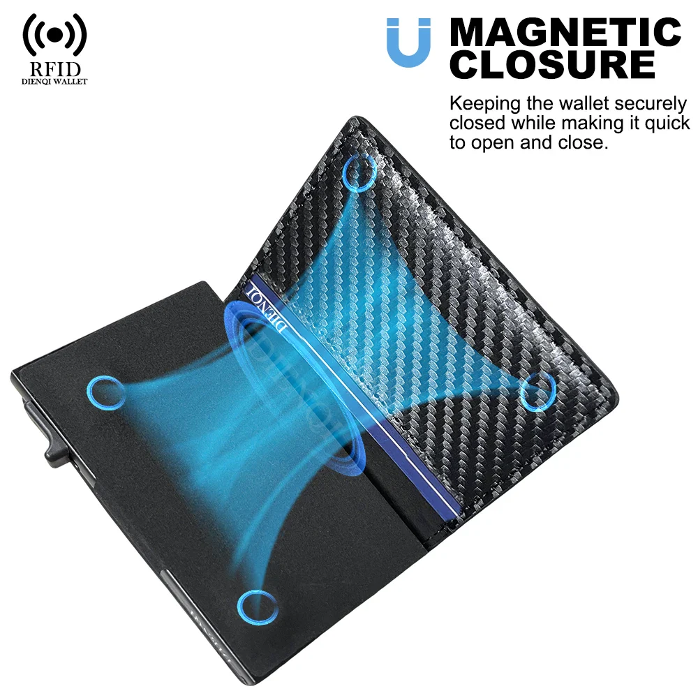 Effortless Access RFID Blocking Zippered Coins Pocket & Magnetic Closure Wallet - Image 6