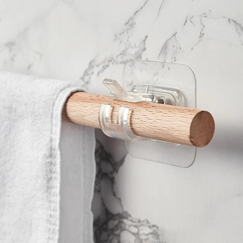 Transparent Self Adhesive Rod Bracket Holder (2pcs) - Image 2