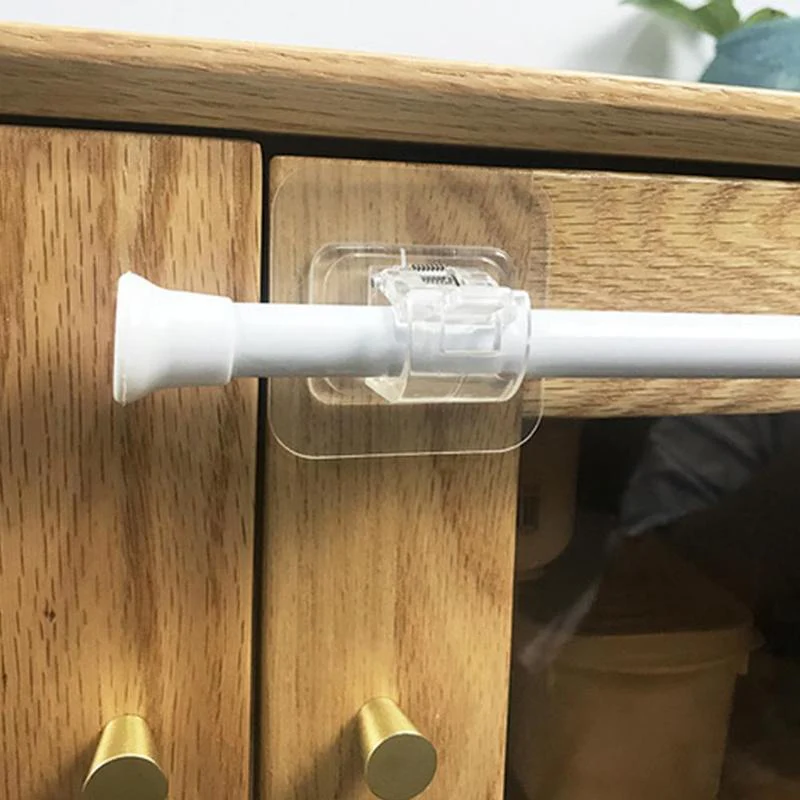 Transparent Self Adhesive Rod Bracket Holder (2pcs) - Image 5