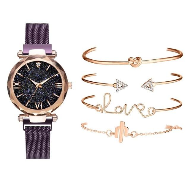 Magnetic Night Sky Quartz Watch 5 pcs Set - Image 2