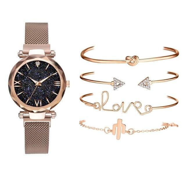 Magnetic Night Sky Quartz Watch 5 pcs Set - Image 3