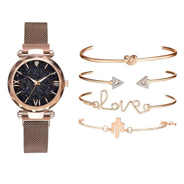 Magnetic Night Sky Quartz Watch 5 pcs Set - Image 4