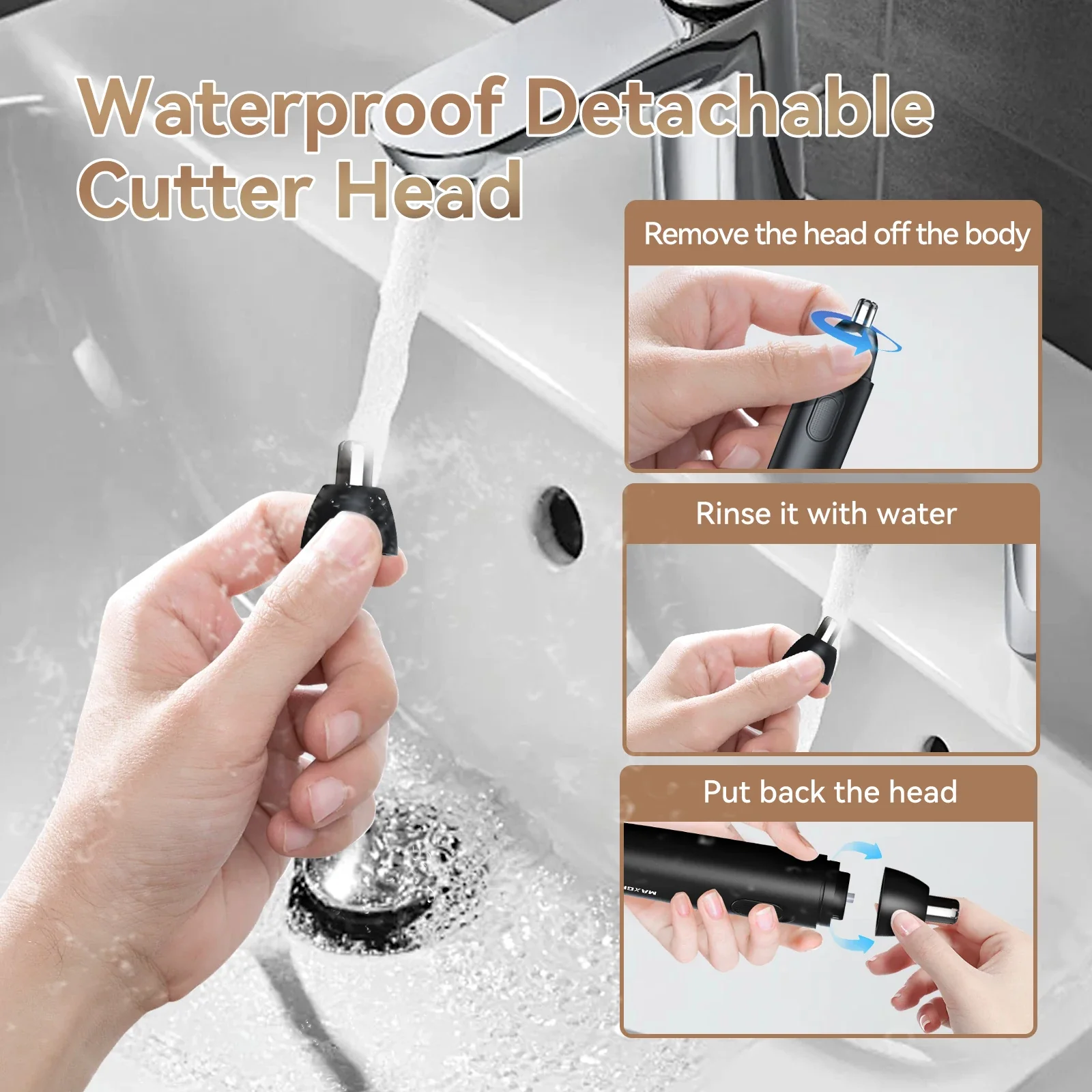 MAXGROOM Rechargeable 360 Rotating Dual-Blade Waterproof Hair Trimmer - Image 5