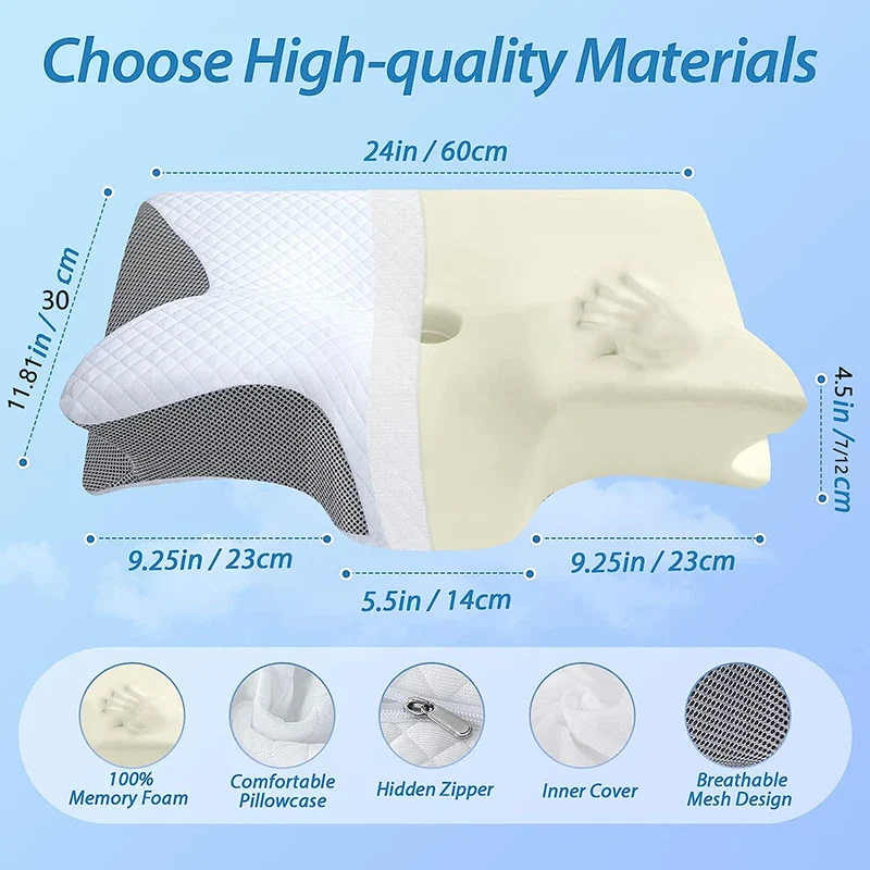 Cervical Support Orthopedic 2-in-1 Memory Foam Neck & Shoulder Pressure Relief Pillow - Image 11